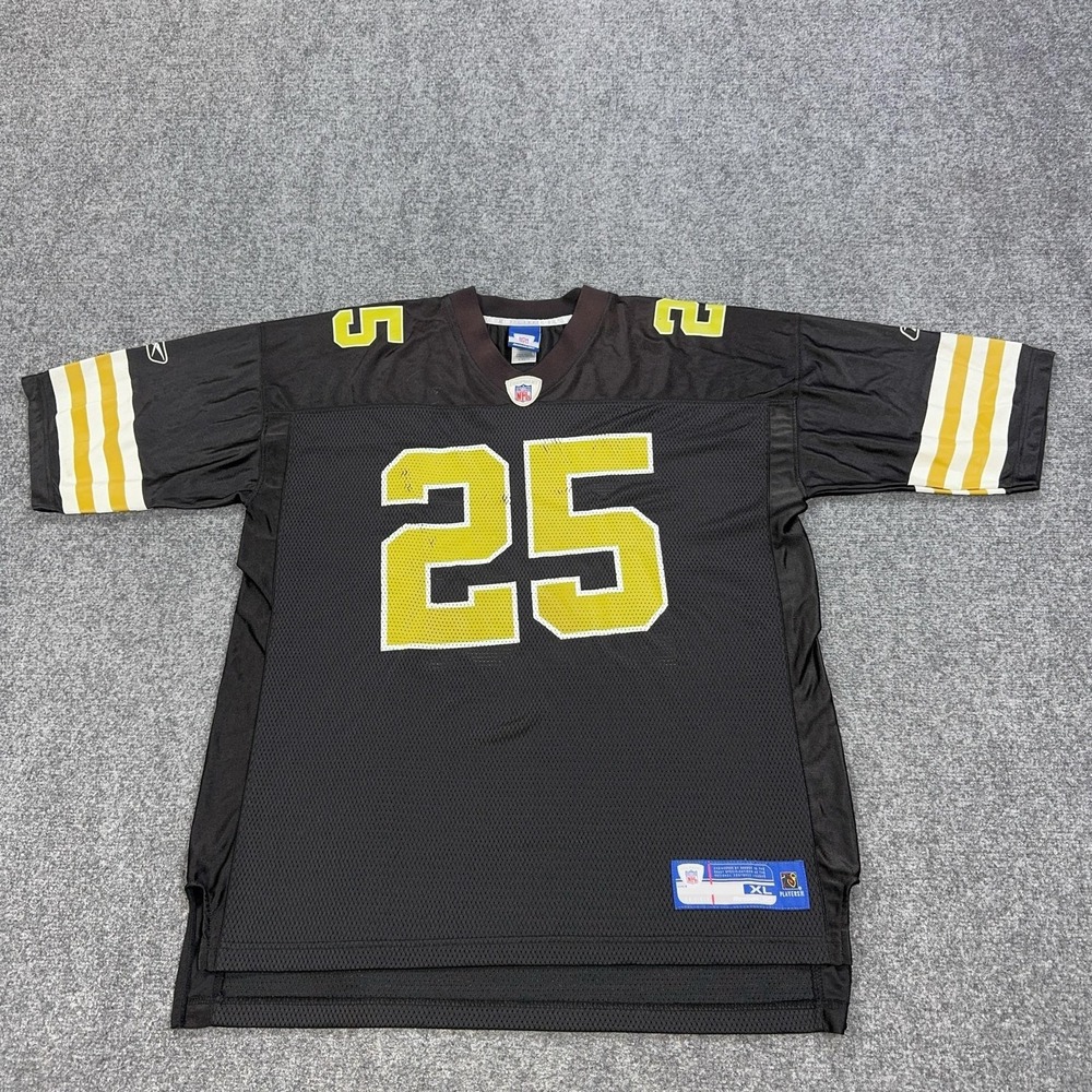 New Orleans Saints Jersey Mens XL Black NFL Football Reggie Bush 25 Reebok